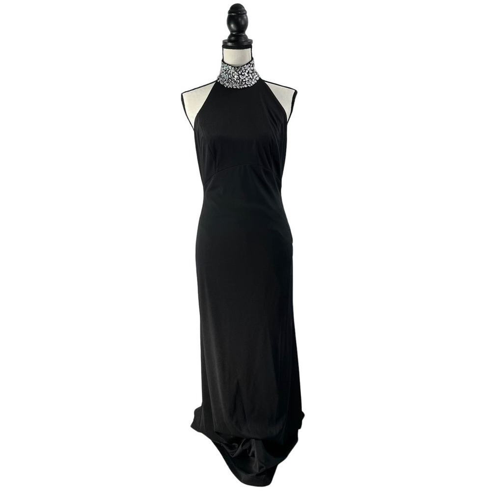 Elegant Black Halter Dress